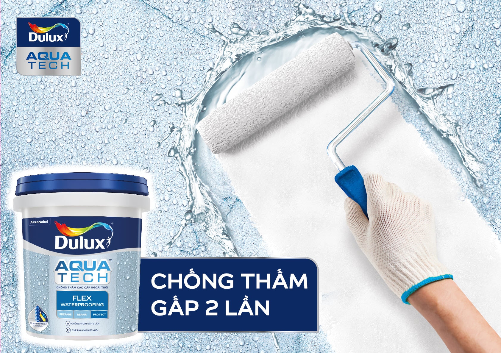   Sơn chống thấm Dulux Aquatech được phát triển với công nghệ Hydroshield tiên tiến